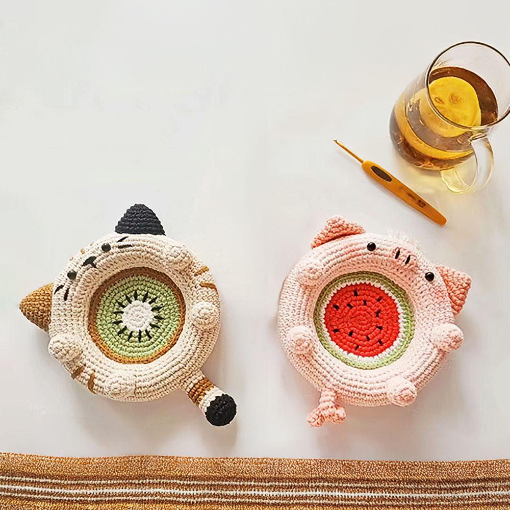 【上手家居】編織材料包 小豬(隔熱墊/手作材料包/鉤織材料包/毛線編織/diy材料包/鉤針材料包), , large