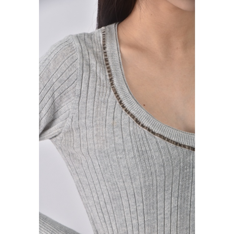 (S) bershkav領灰色長袖上衣二手衣, , large