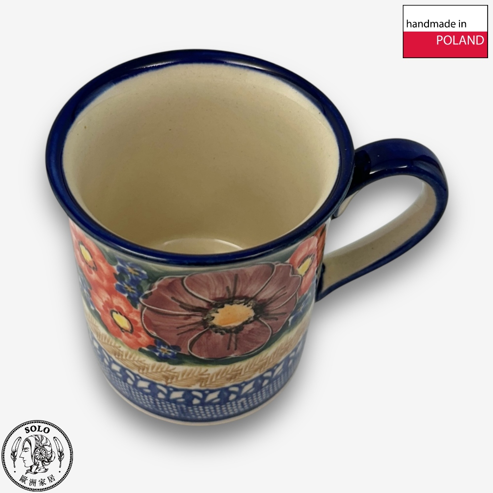 【SOLO歐洲家居】波蘭製 Cerraf 波蘭陶 280ml 馬克杯 水杯 咖啡杯 雅紅之宴系列, , large