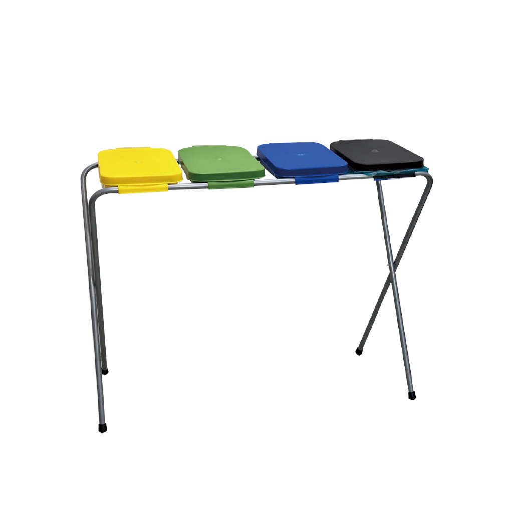 【四款可選】鋼管回收架 SP-01 折疊式分類回收架(送分類貼紙) 移動式垃圾桶 收納回收桶 資源回收桶 摺疊垃圾架, , large