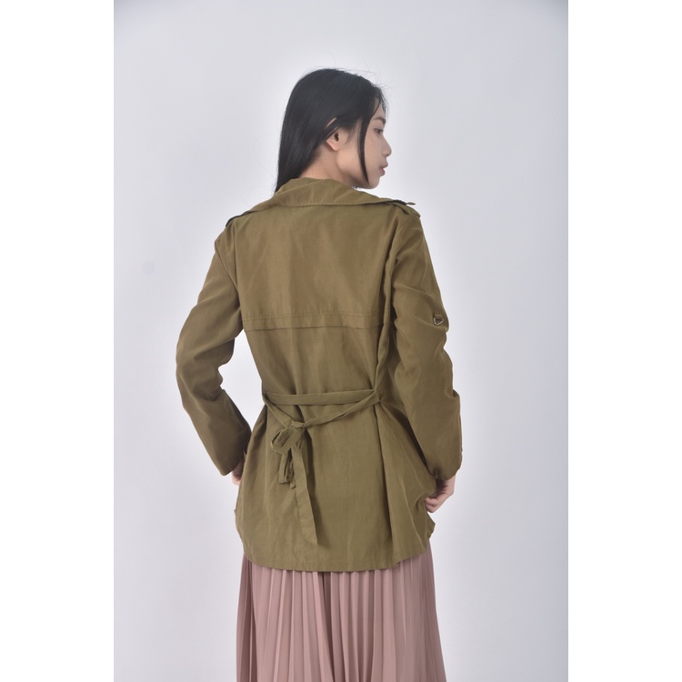 (S) 倩倩服飾排扣綠色外套二手衣, , large