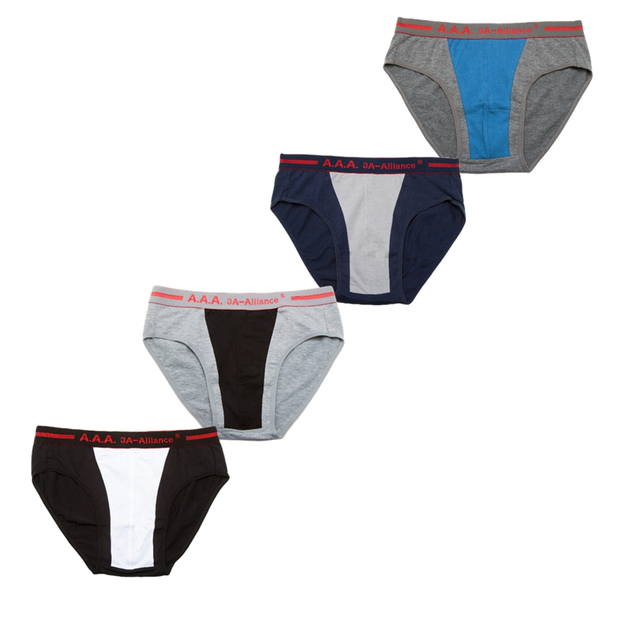 Men's Underpants, 黑+白色, large