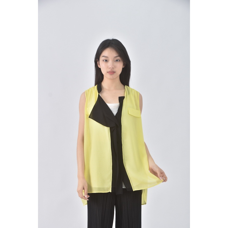 (S) mia mia質感兩件式黃色上衣二手衣, , large