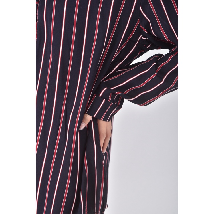 (XL) 條紋黑色長袖上衣二手衣, , large