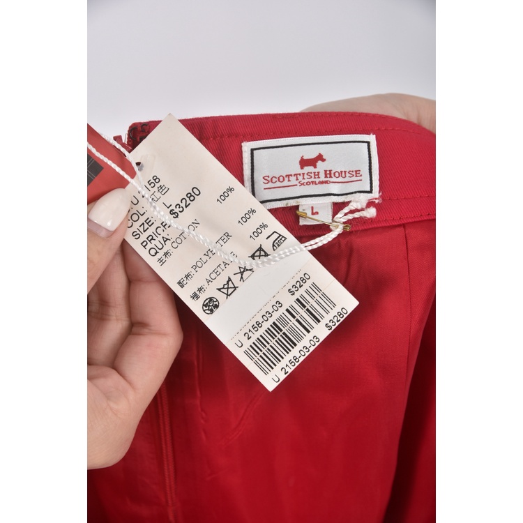 (2XL) scottish house質感格紋紅色短裙二手衣, , large