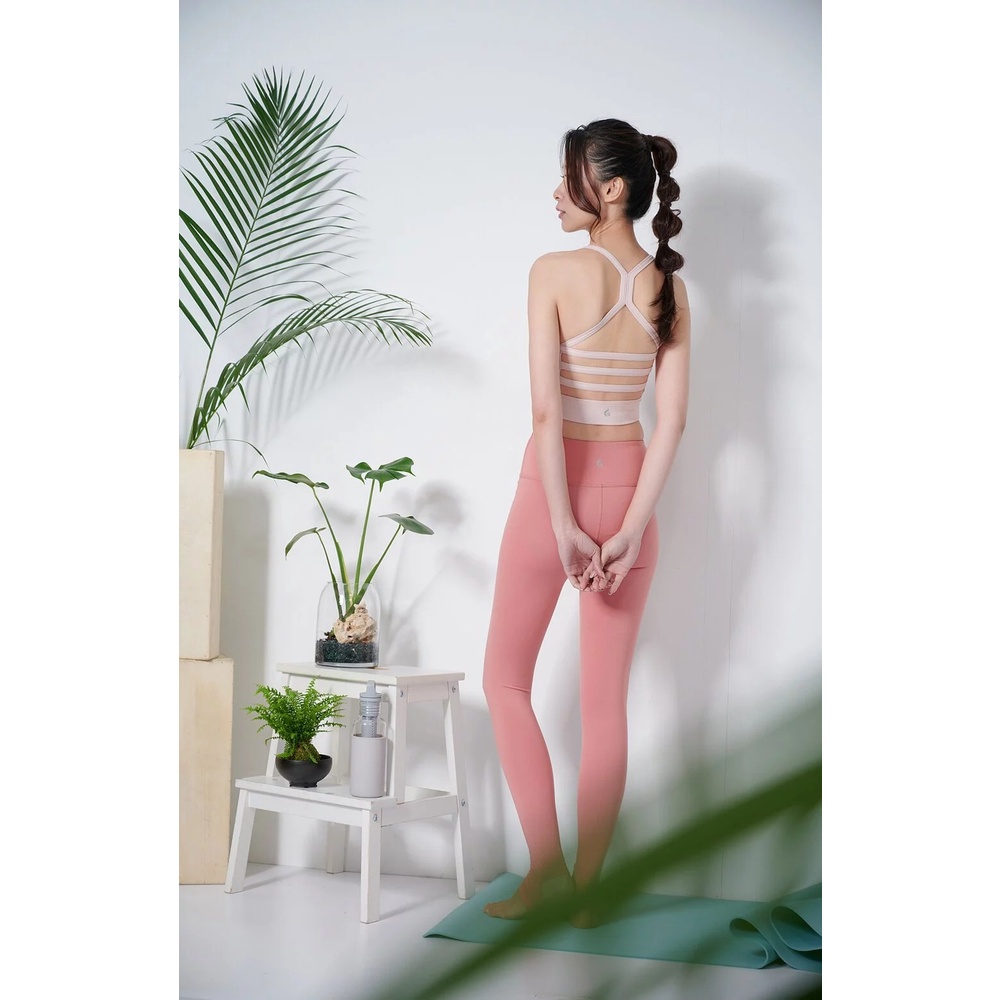 YOGA FLOW Ashly Bra - 交織細帶短版上衣 - 玫瑰粉 Rose Quartz, , large