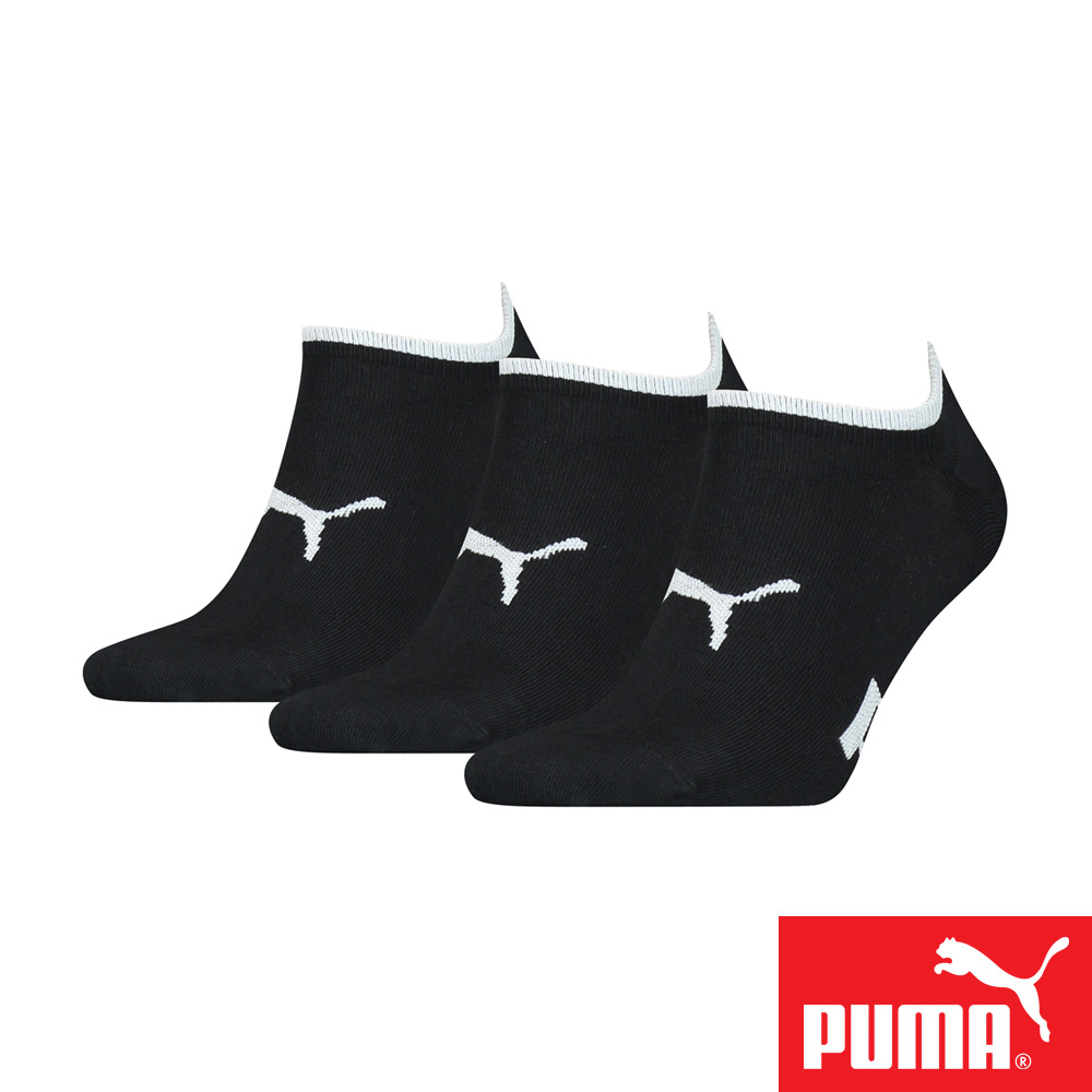 PUMA 男女款隱形船襪3雙裝 彪馬 跳豹 男襪 女襪 隱形襪 棉襪 柔軟 舒適 抗菌 除臭 透氣 耐磨 黑 白/灰/黑, , large