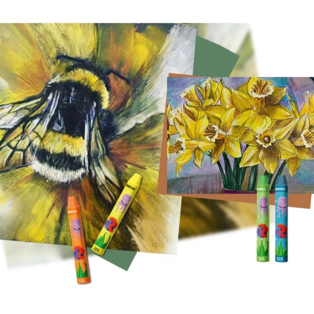 【德國天鵝STABILO】 Trio 三角筆身油性粉蠟筆 12/24色 兒童蠟筆12色(ST2612), , large