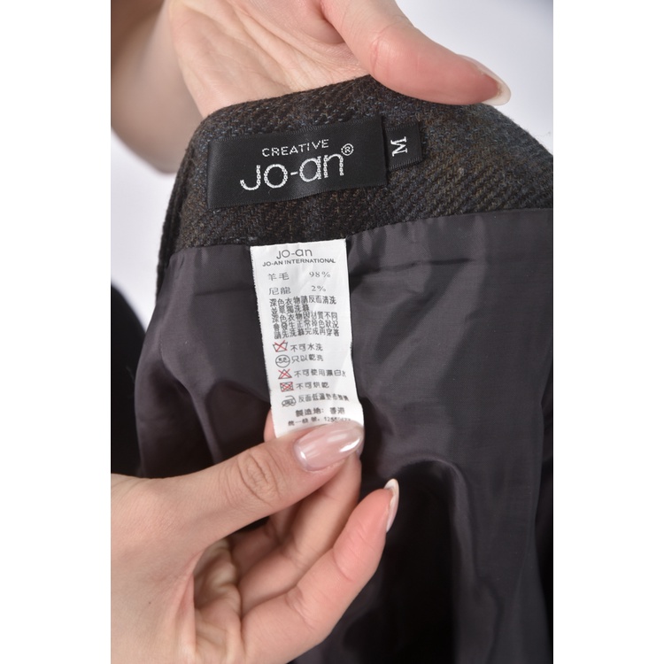 (M) jo an質感羊毛百褶黑色短裙二手衣, , large