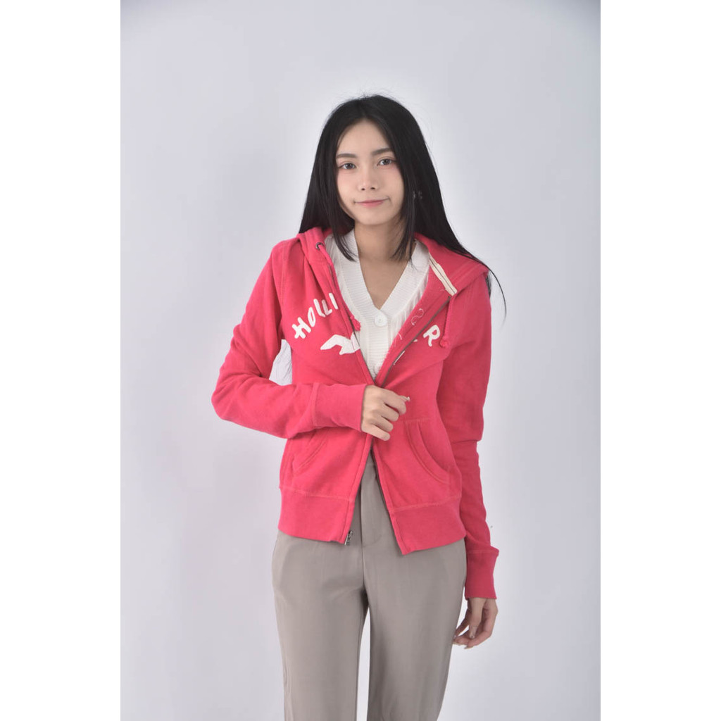 (S) hollister連帽粉色外套二手衣, , large