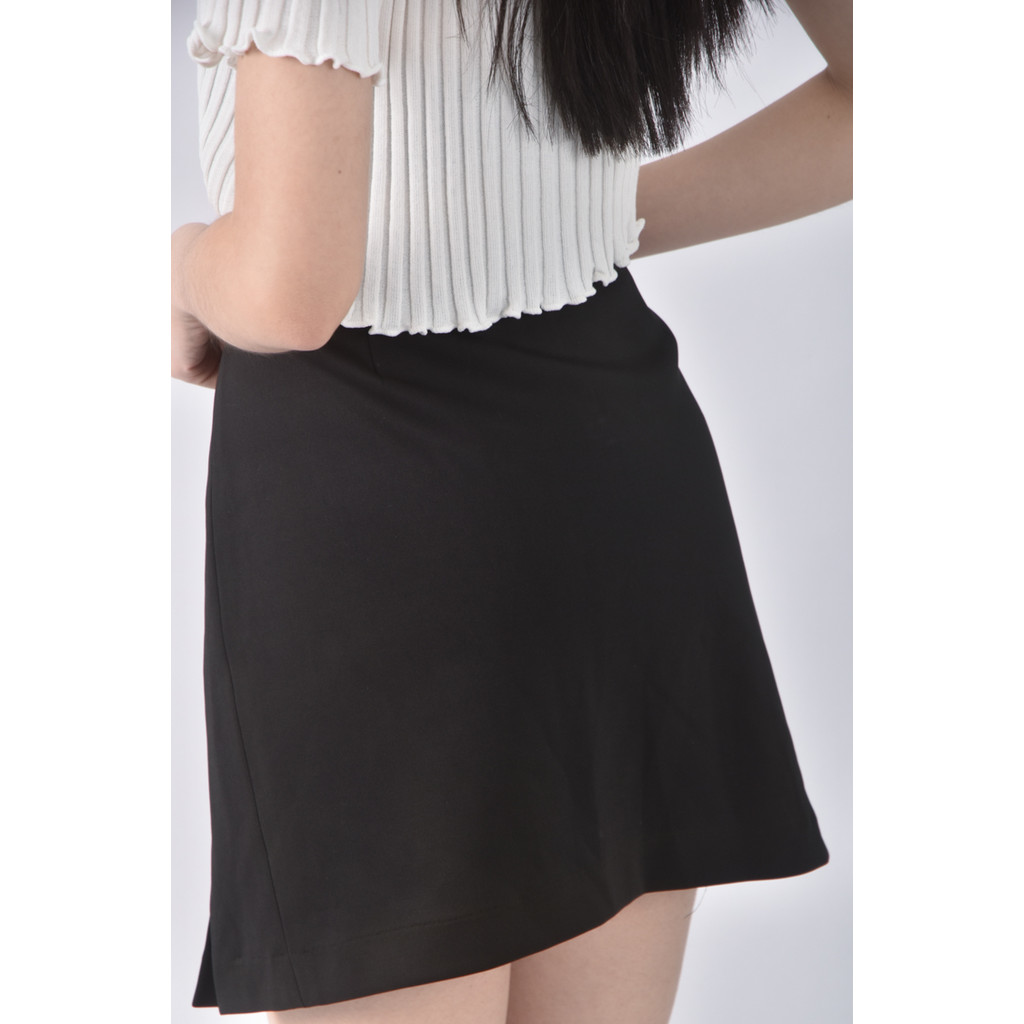 (2XL) le polka質感黑色短裙二手衣, , large