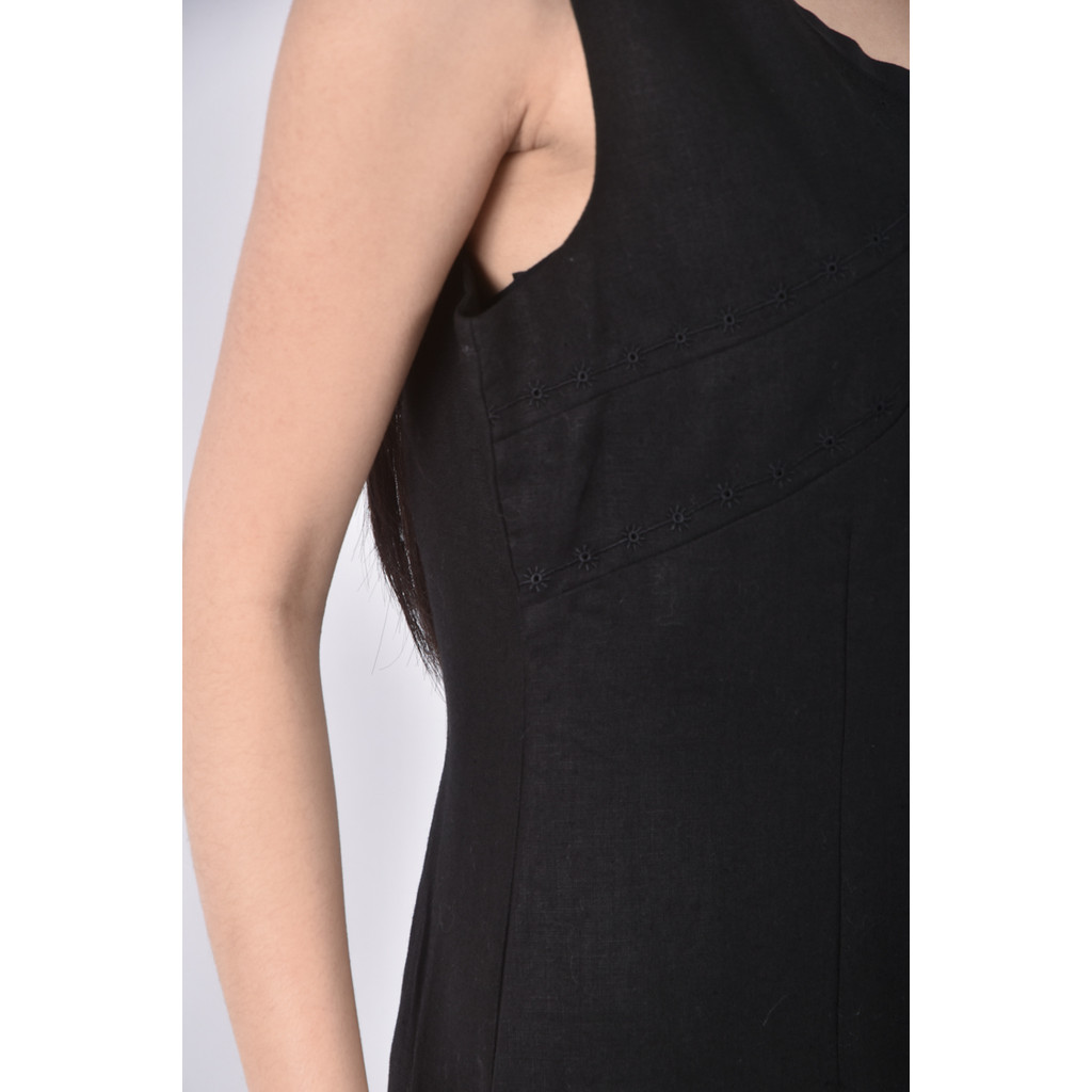 (S) laura ashley質感素面黑色洋裝二手衣, , large