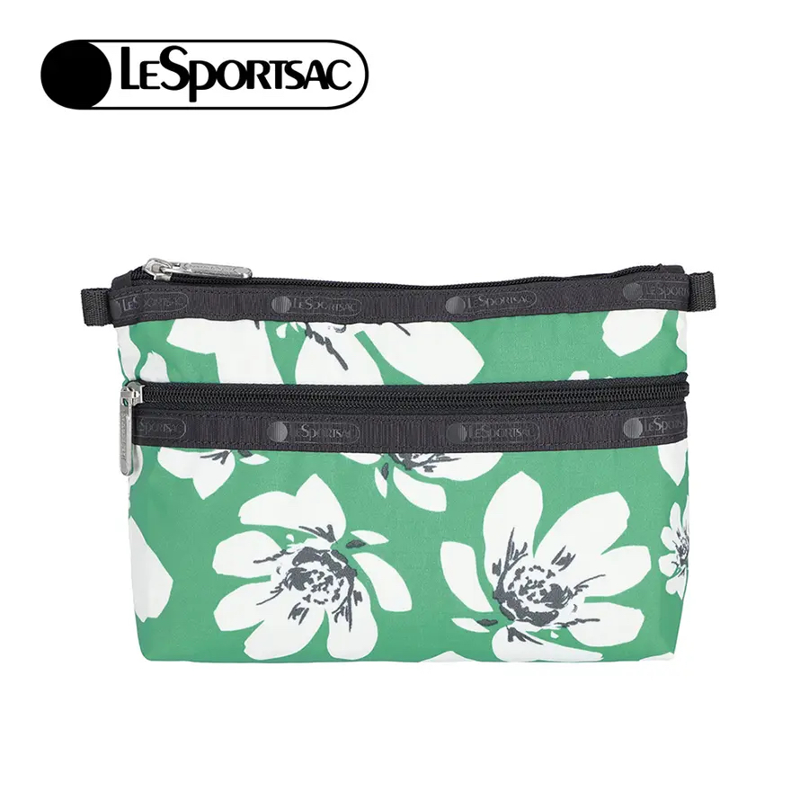 Lesportsac Cosmetic Clutch 雙層拉鍊化妝包 / 翠綠花園