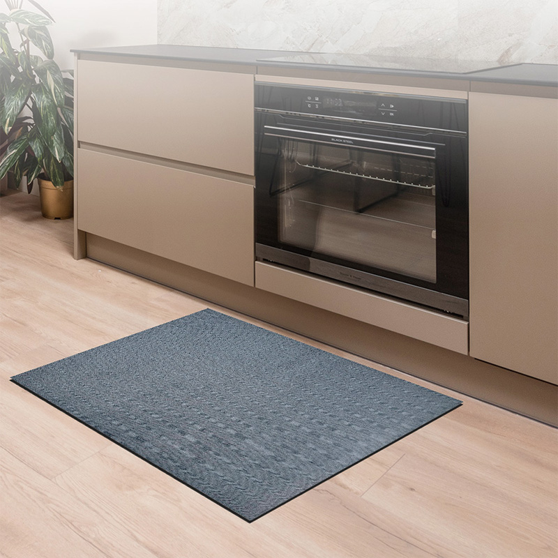 【Monster】 Kitchen Leather-Texture Waterproof Mat (80x50cm) – Gray, , large