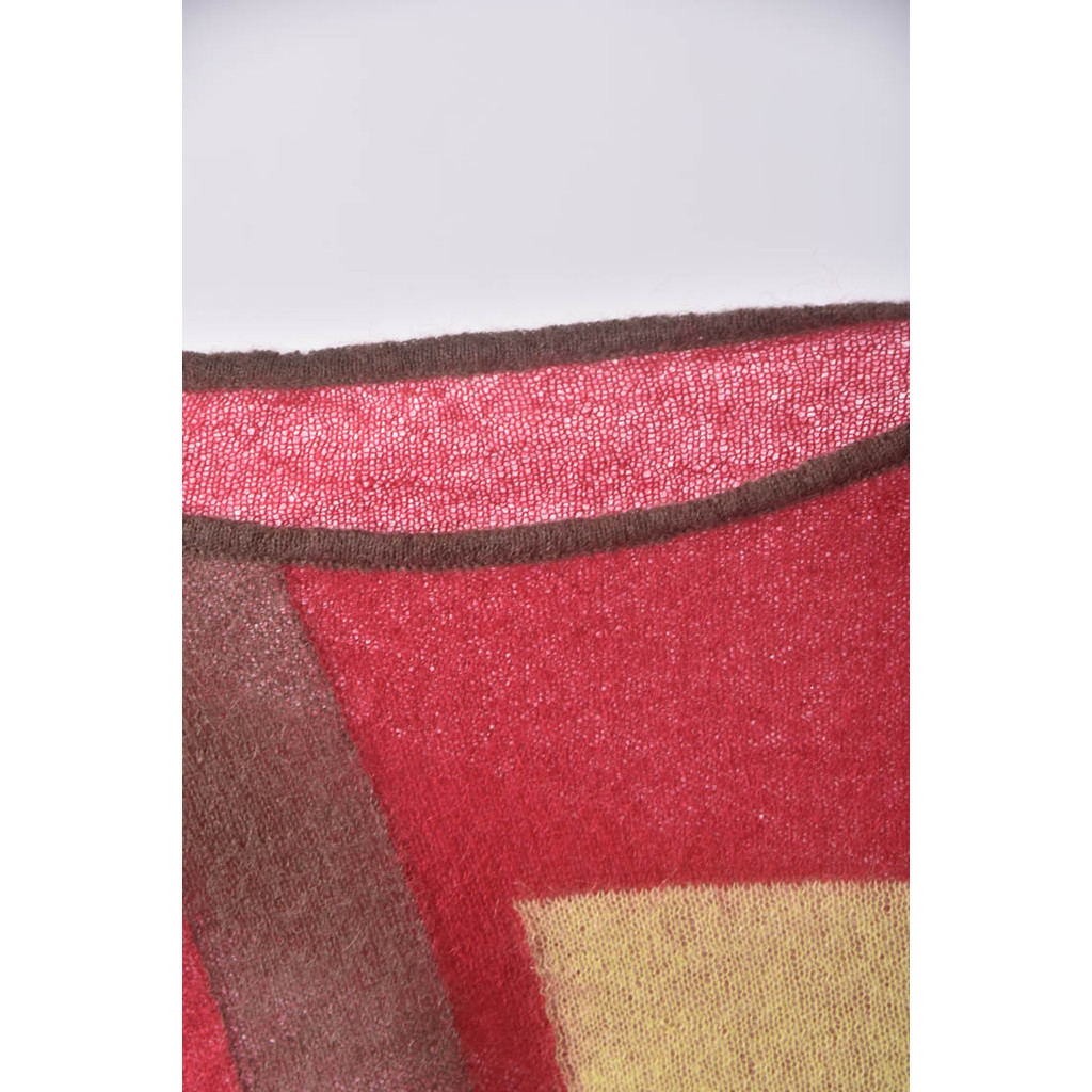 (XS（含）以下) 幾何圖形紅色長袖上衣二手衣, , large