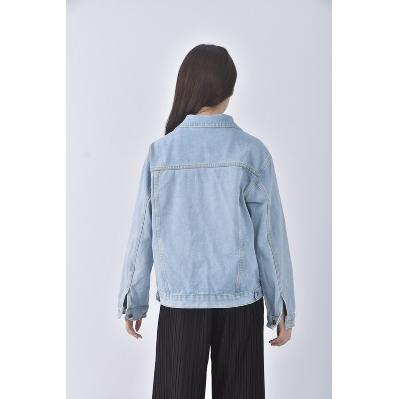 (S) 丹寧牛仔質感藍色外套二手衣, , large