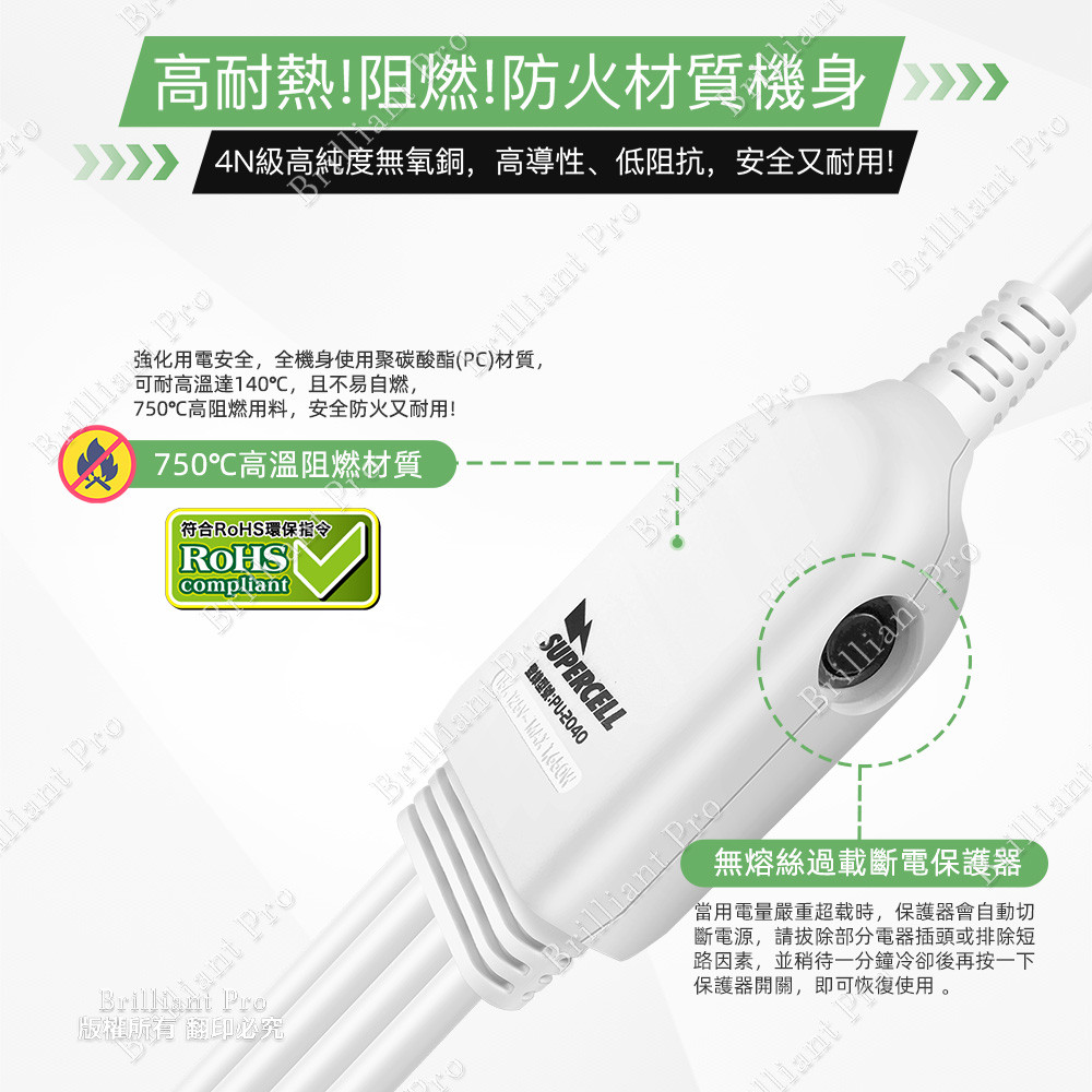 超電王1對3任意轉插座線 SNB623, , large