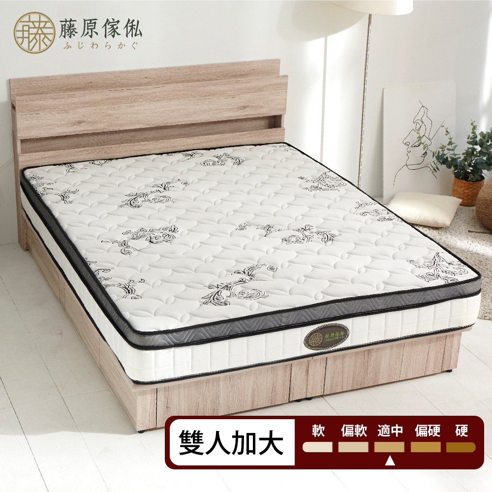 台灣製【藤原傢俬】竹炭紗防螨抗菌蜂巢式獨立筒床墊3H-4-軟硬適中, , large