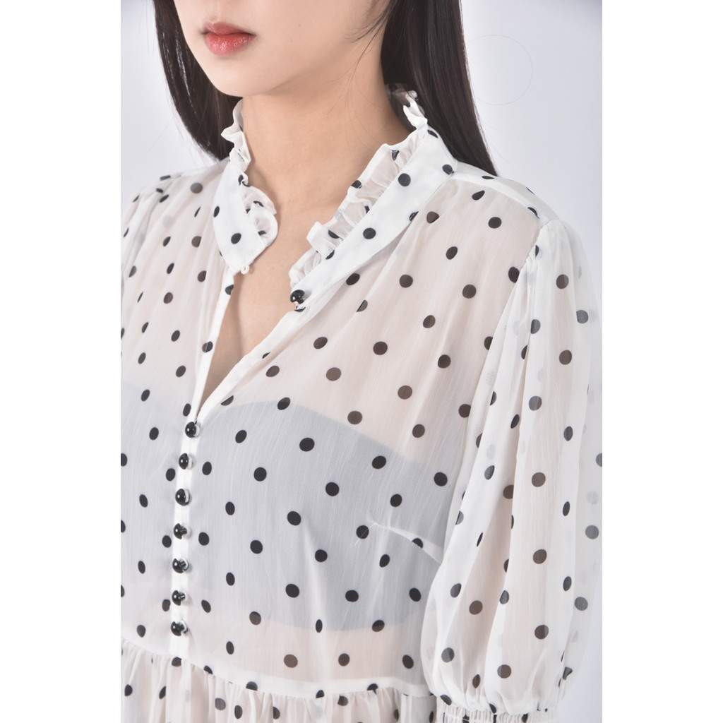 (M) moma點點白色短袖上衣二手衣, , large