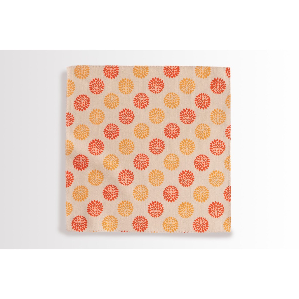 日本製KAMAWANU Furoshiki 紅酒/雞尾酒餐巾 全棉 方巾 手巾 多功能手帕 27x27cm (丸菊菊花)