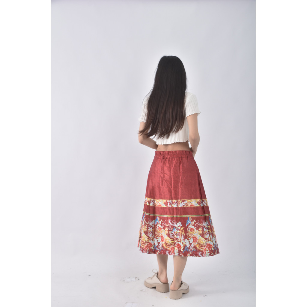 (3XL) hanyiyue中式紅色長裙二手衣, , large