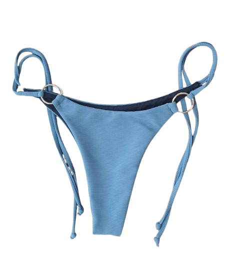 QXHEE.T. Made in Taiwan, metal ring strap swimming trunks (QX pattern/striped gray blue/ocean blue) in stock, , large