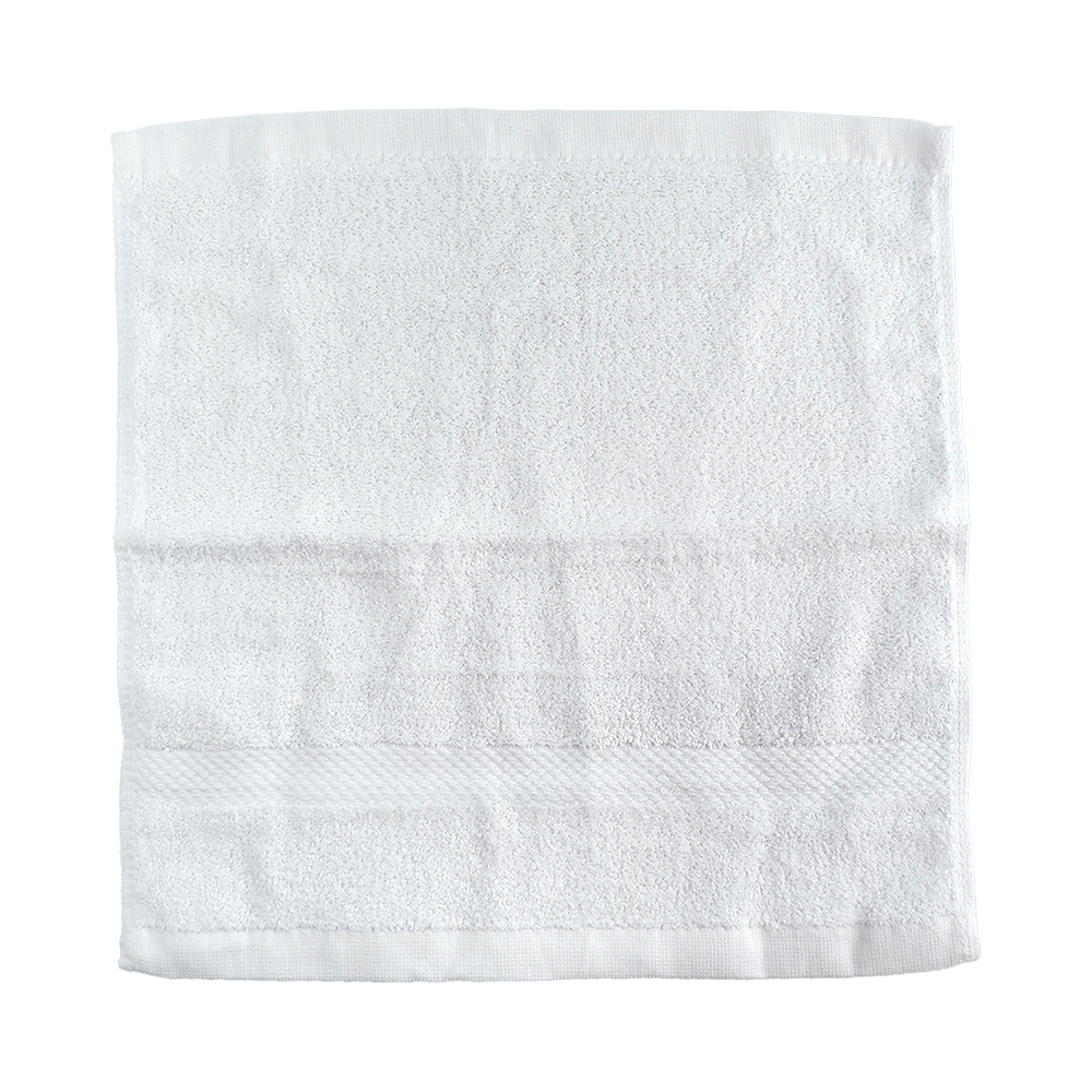 素色緞紋方巾-33x34cm-純淨白-12條x1包, , large