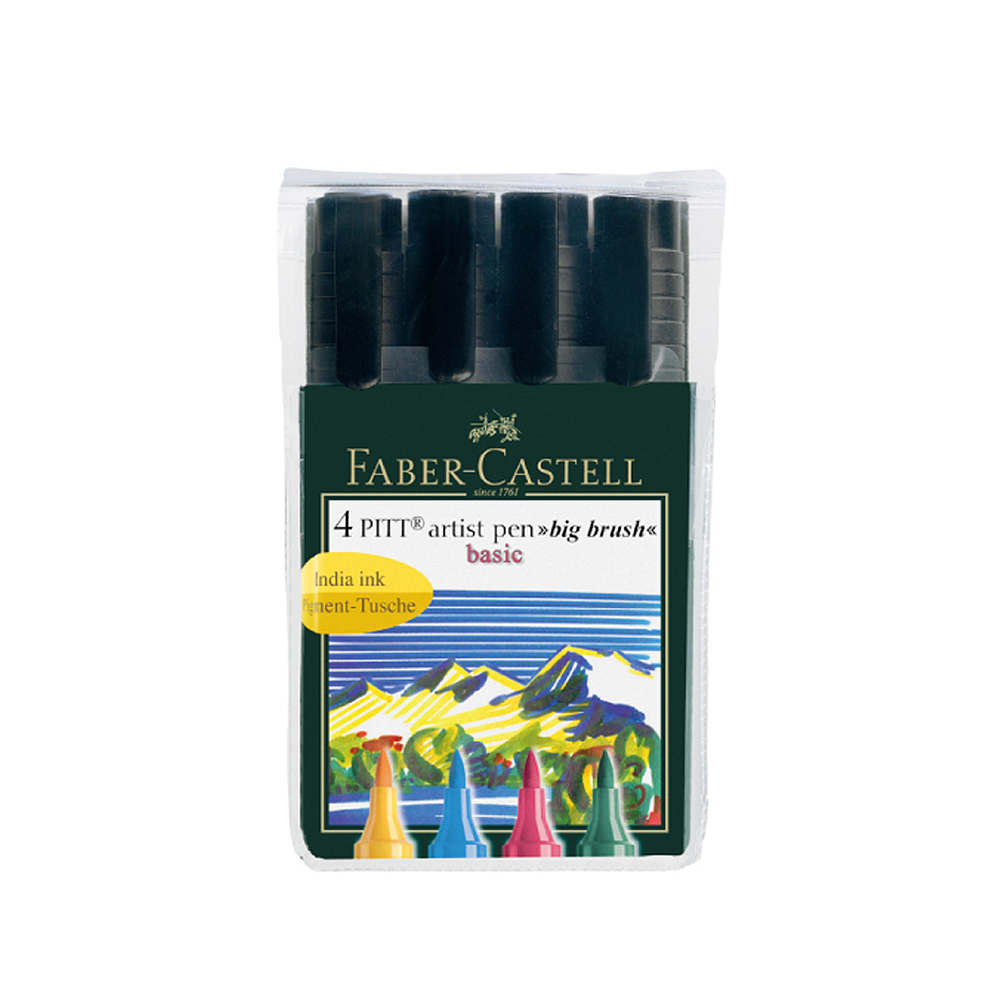 【Faber-Castell】輝柏 PITT藝術筆-軟毛筆頭 粗芯 4支入/ 套 167121, , large