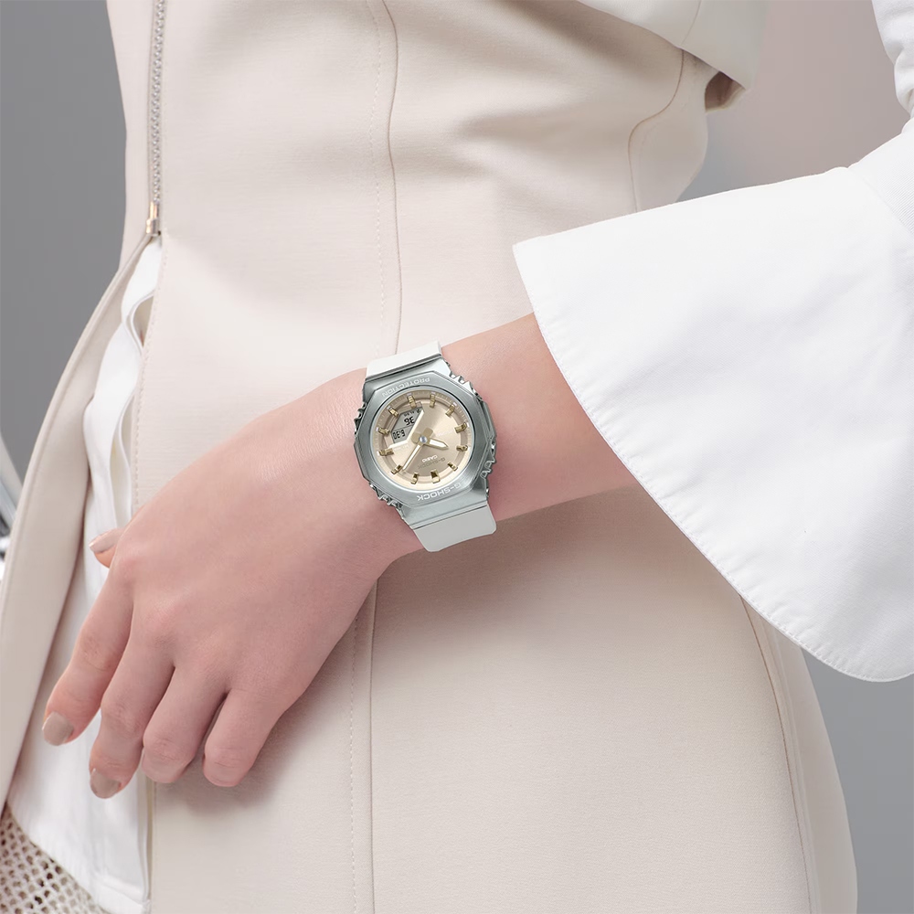 CASIO 卡西歐 G-SHOCK 粉彩金屬八角手錶 女錶 GM-S2110-7A9, , large