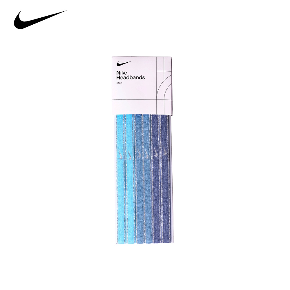 [秉宸] NIKE SWOOSH SPORT METALLIC 髮帶 運動頭帶 矽膠止滑設計 6入 N1002008, , large