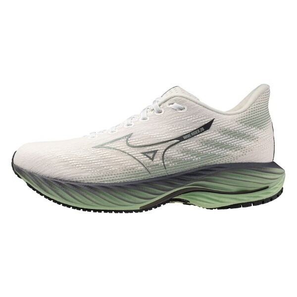 Mizuno Wave Rider 28 Sw 男 慢跑鞋 超寬楦 彈力 支撐 緩震 米 綠 [J1GC240460], , large