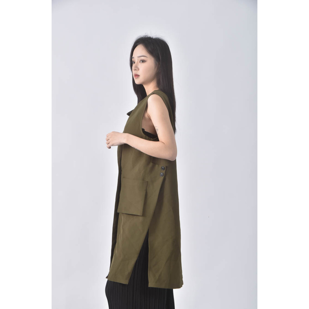 (M) yiyue hang無袖背心綠色外套二手衣, , large