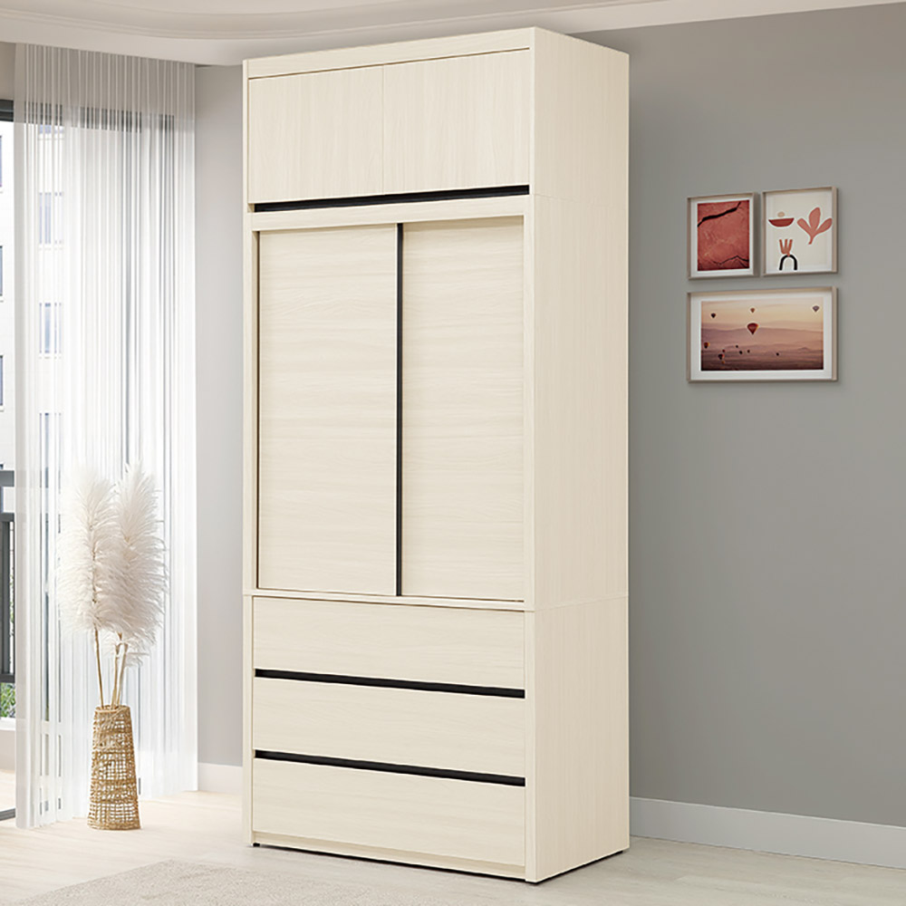 【Hampton 漢汀堡】黎艾白榆木3.5尺衣櫥, , large