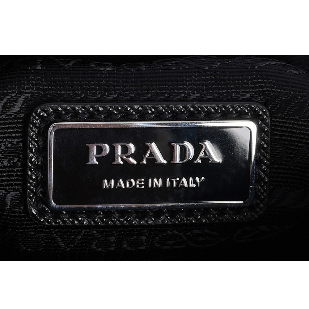 PRADA 三角牌Logo三合一附小袋再生尼龍郵差包/黑色, , large