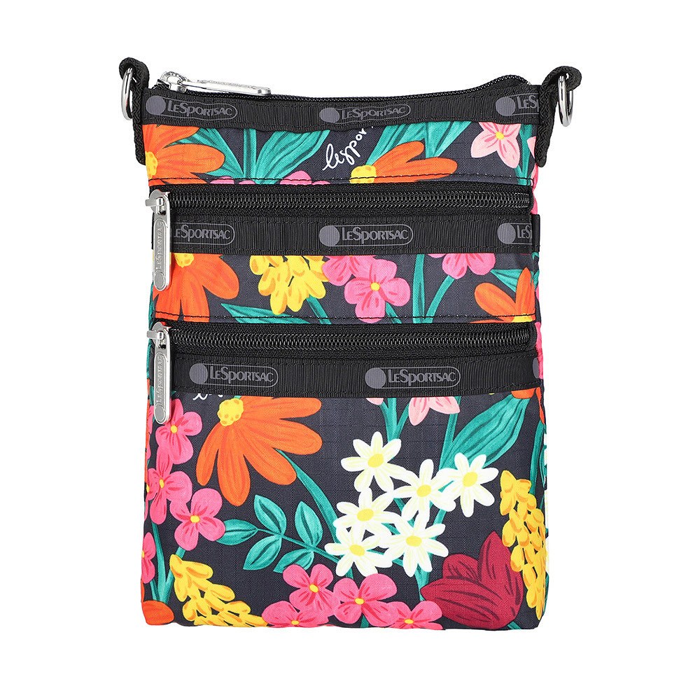 Lesportsac 3 Zip Crossbody 三層拉鍊斜背包/ 繽紛花園, , large