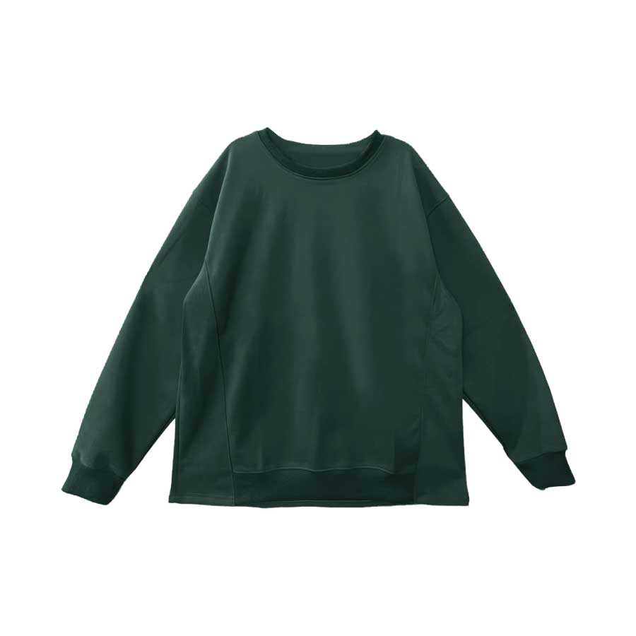 拼接款圓領大學T-苔原綠M