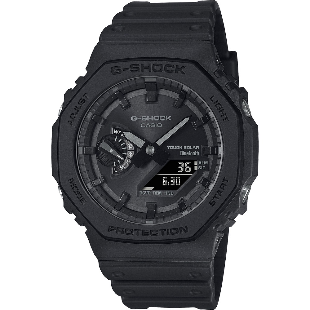 CASIO 卡西歐 G-SHOCK 極簡八角 太陽能電力智慧藍牙手錶 GA-B2100-1A1, , large
