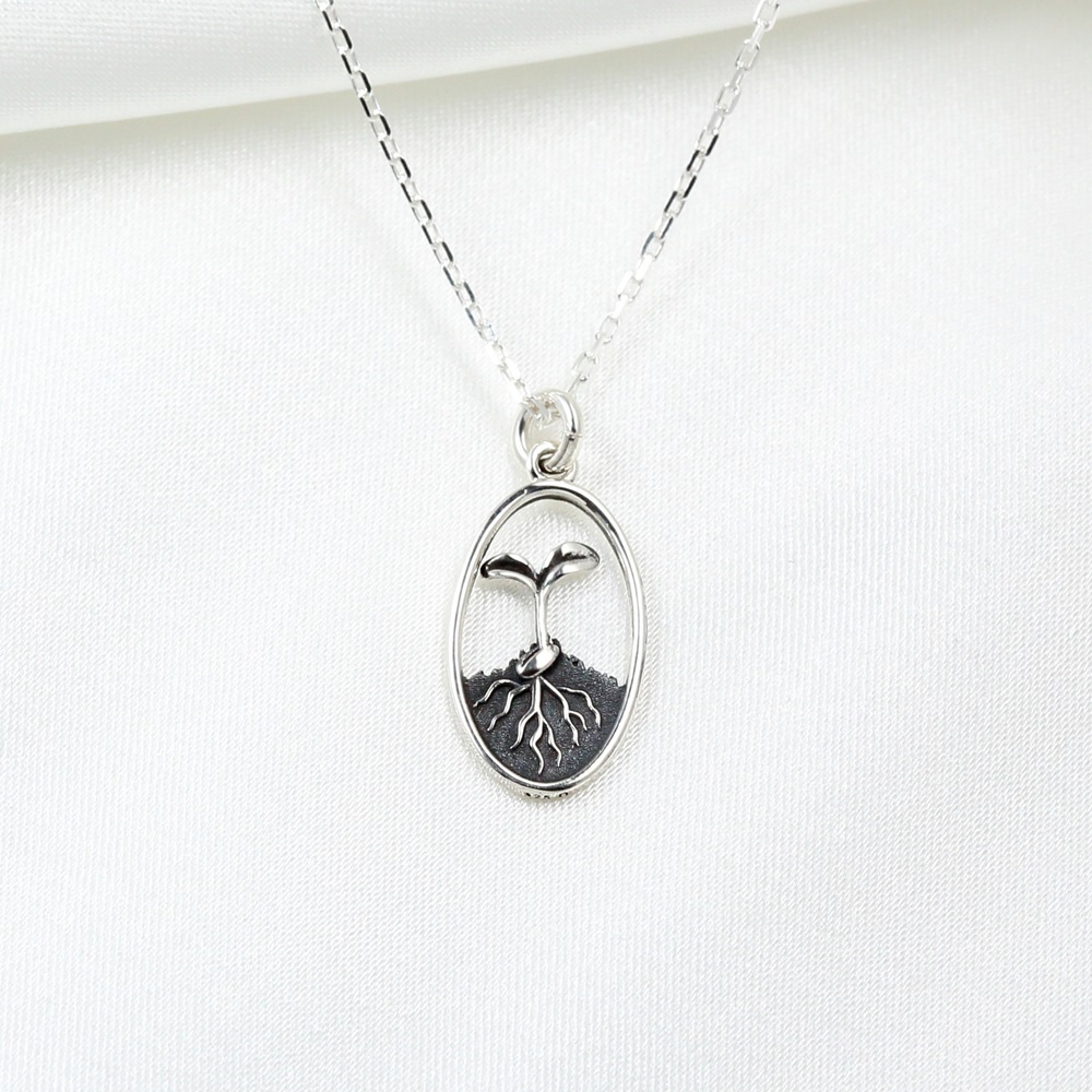 【Angel & Me】Seed and Sprout s925 sterling silver necklace Birthday gift, , large
