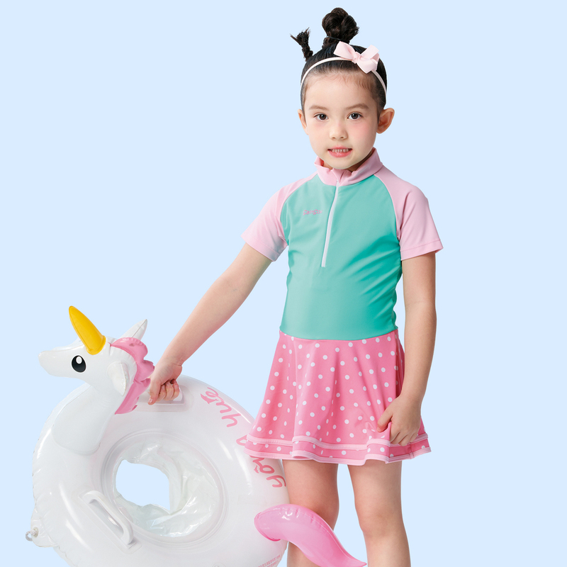 Monina, Made in Taiwan, Children's Short-Sleeved Onesie Swimsuit, , large