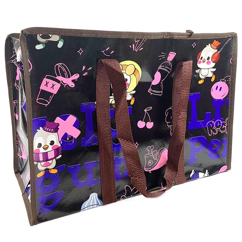 樂企鵝購物收納袋16吋-黑40x28x19cm