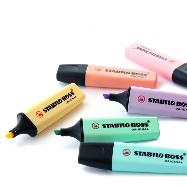 【德國天鵝STABILO】BOSS ORIGINAL Pastel 波士馬卡龍色經典螢光筆 4色-ST70/4-2, , large