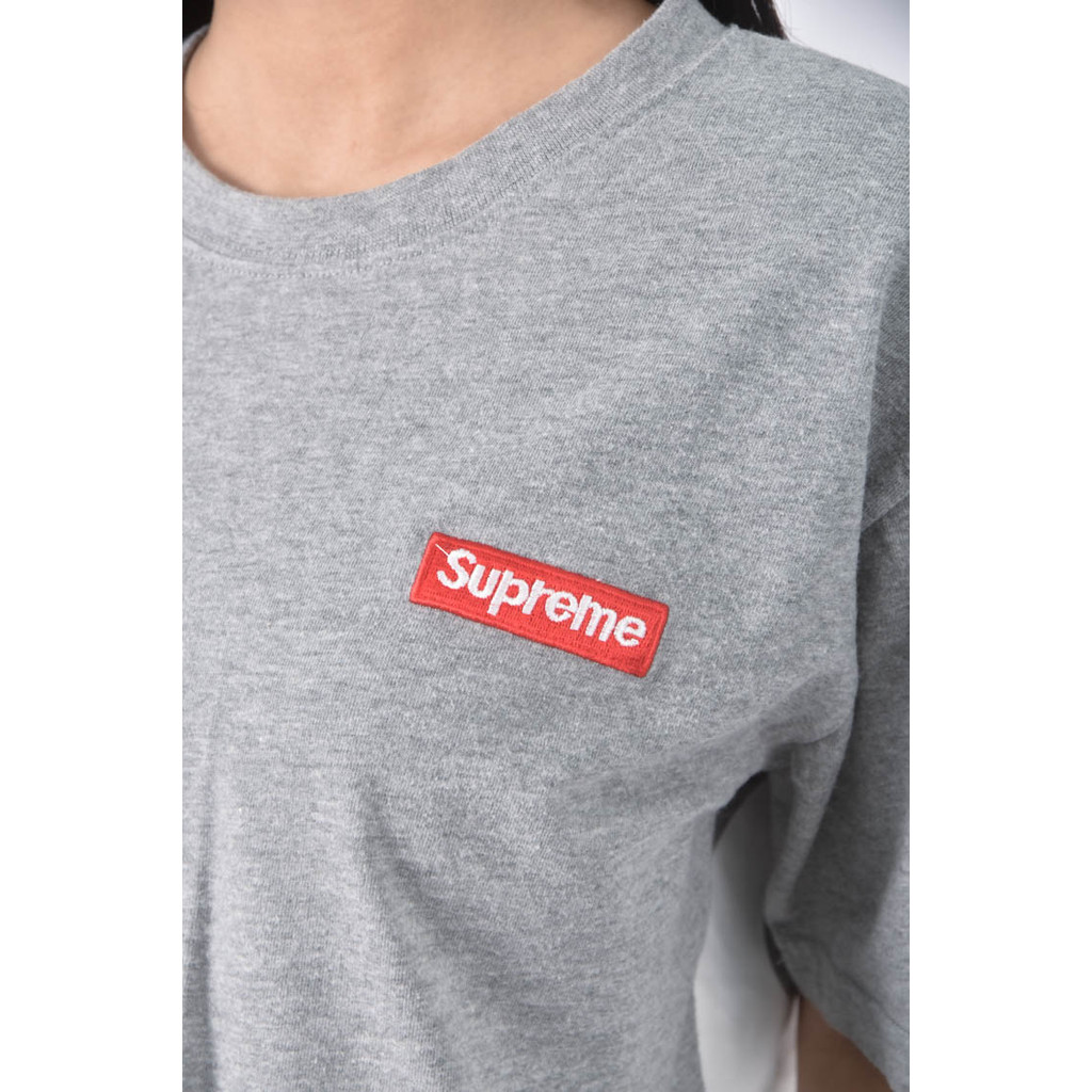 (M) superme刺繡灰色短袖上衣二手衣, , large
