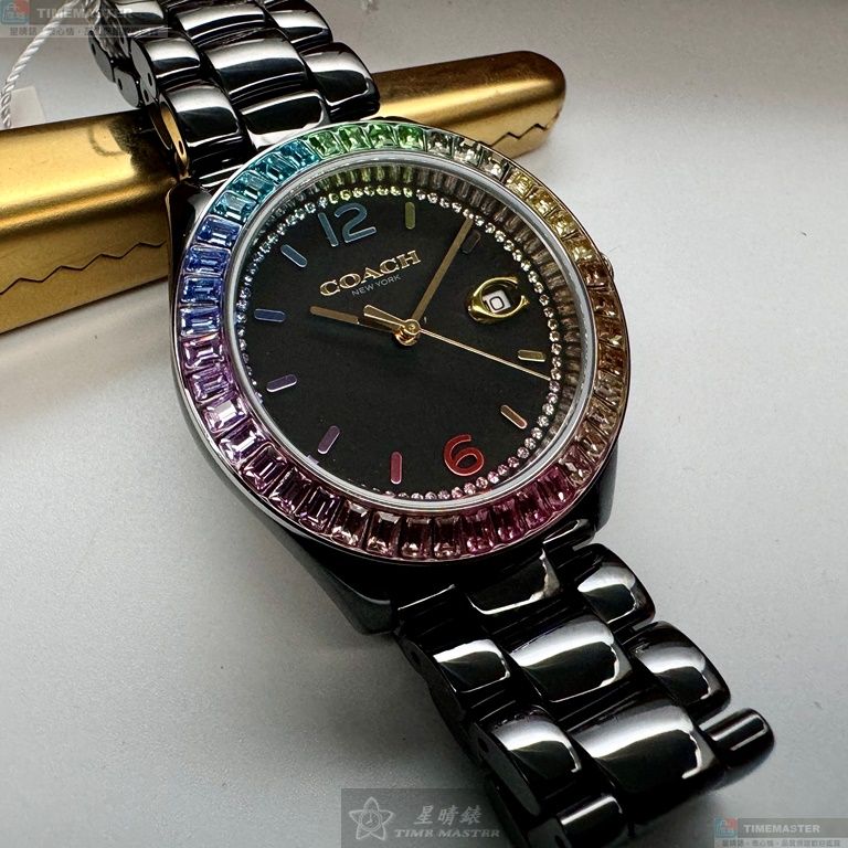 [星晴錶業]COACH手錶,38mm,CH00165黑色錶面黑錶殼深黑色陶瓷錶帶款, , large