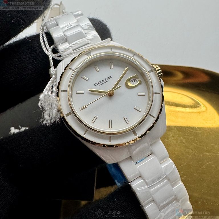 [星晴錶業]COACH手錶,34mm,CH00270白色錶面白錶殼白陶瓷錶帶款, , large