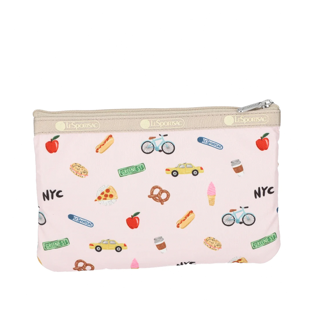 Lesportsac 3-Zip Cosmetic 三層拉鍊化妝包 收納包 盥洗包 女包(紐約城市插畫), , large
