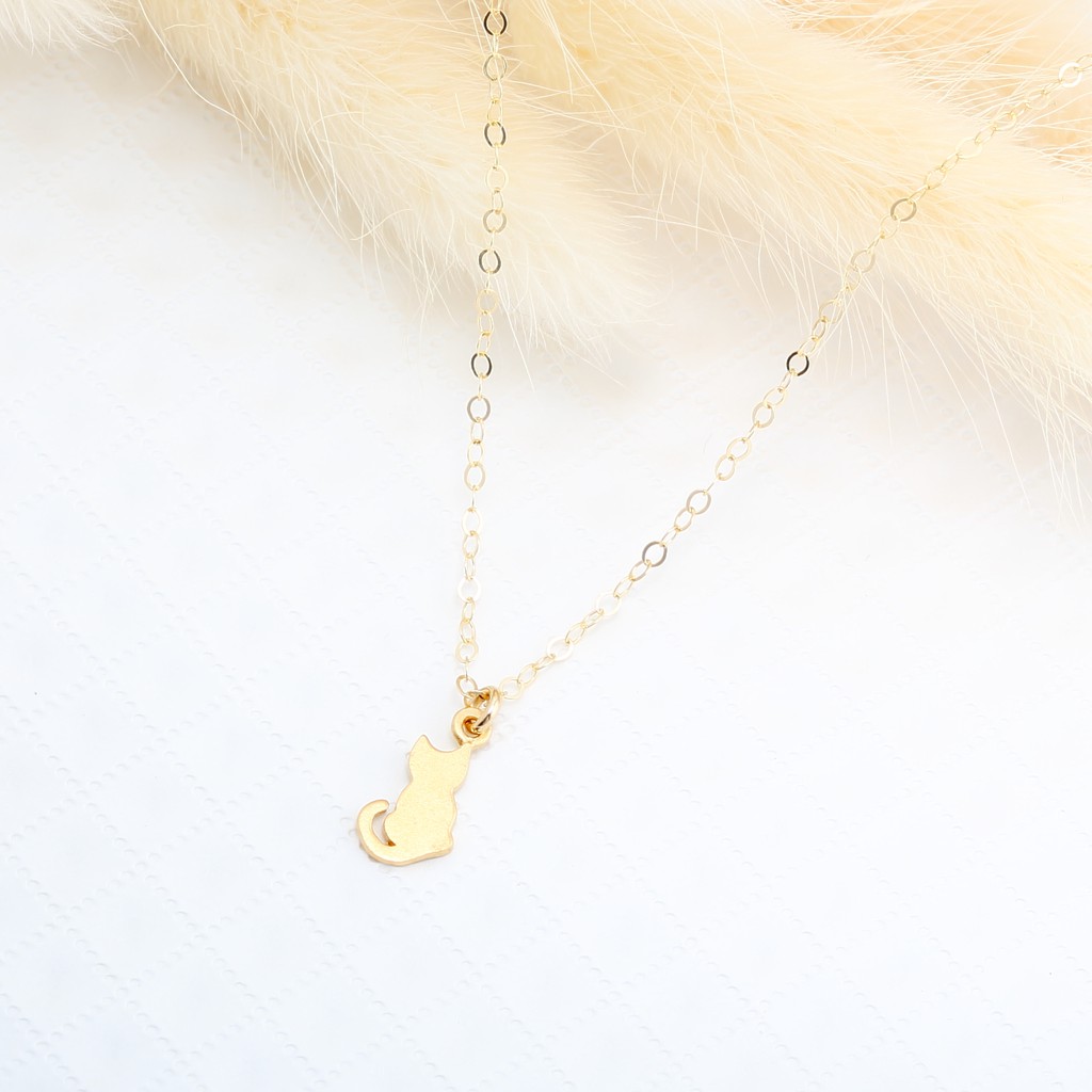 【Angel & Me】金幸福 貓 貓咪 s925純銀 厚鍍24k金 項鍊 生日禮, , large