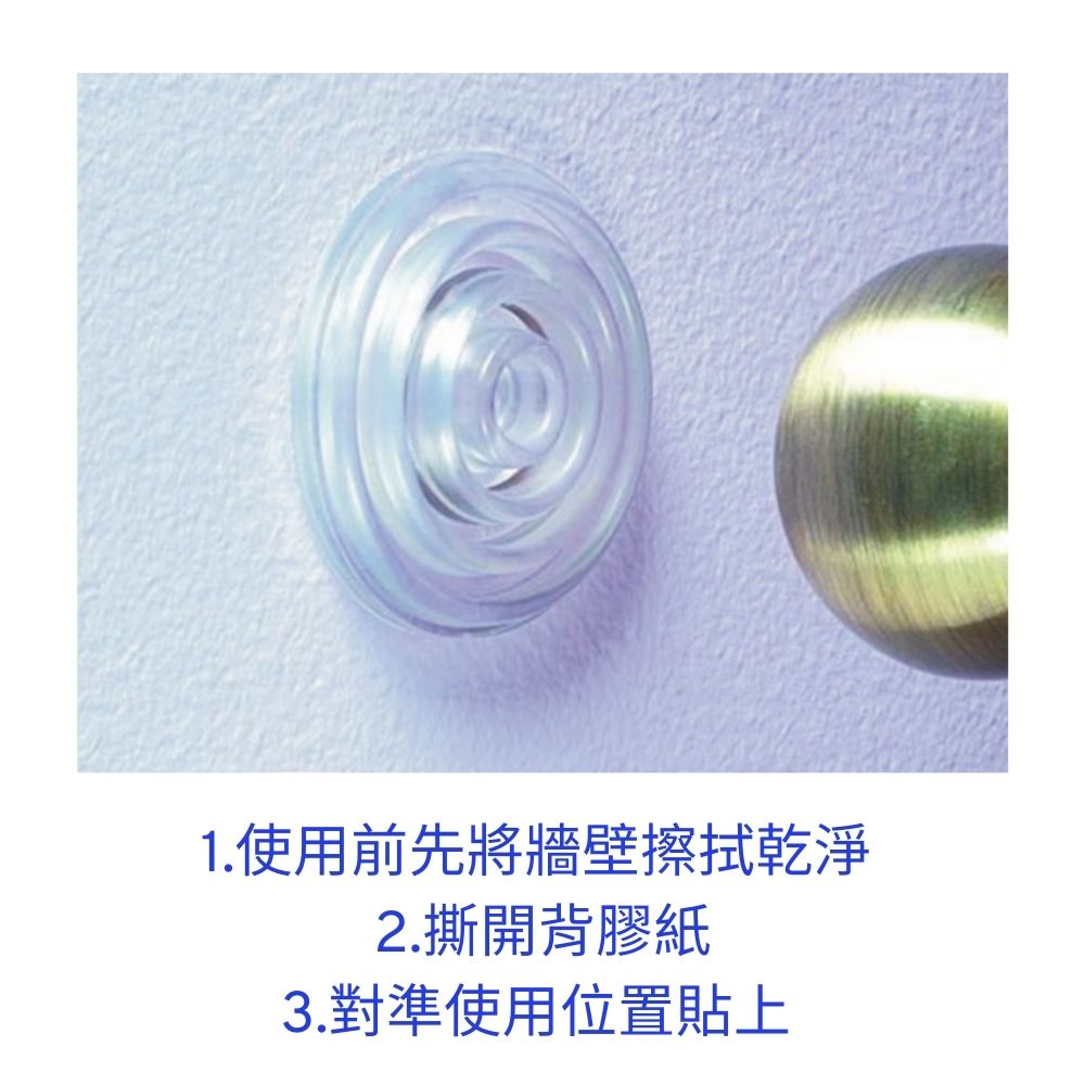 金德恩 GS MALL 台灣製造 一組2入 門把防撞墊 黏貼式門把套 透明防撞 門把防撞貼 門把緩衝貼 門把防撞門擋 家具防護, , large