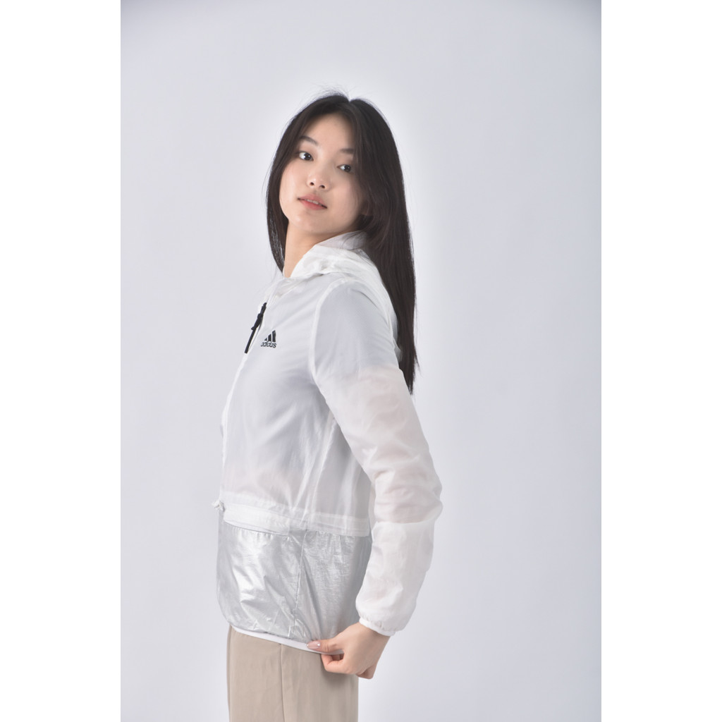 (S) adidas運動連帽白色外套二手衣, , large