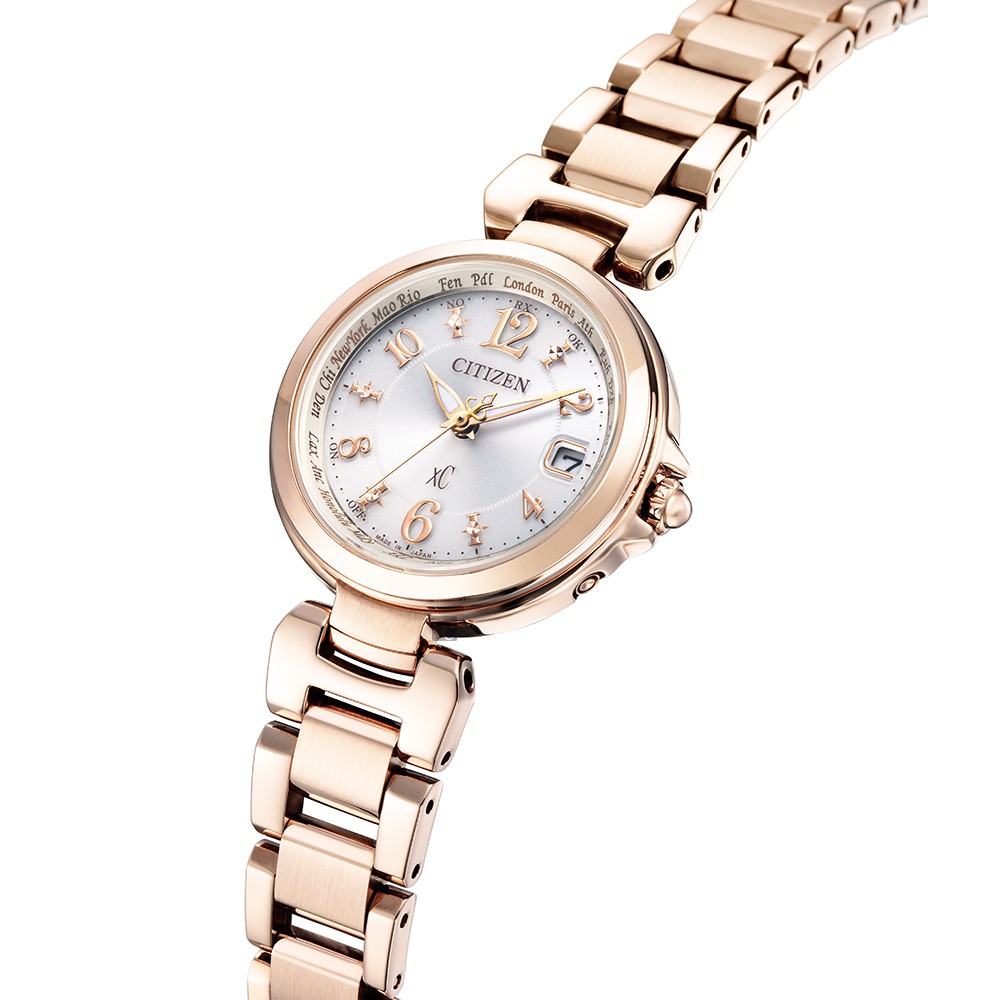 CITIZEN 星辰 XC 光動能電波萬年曆女錶 EC1037-51A, , large