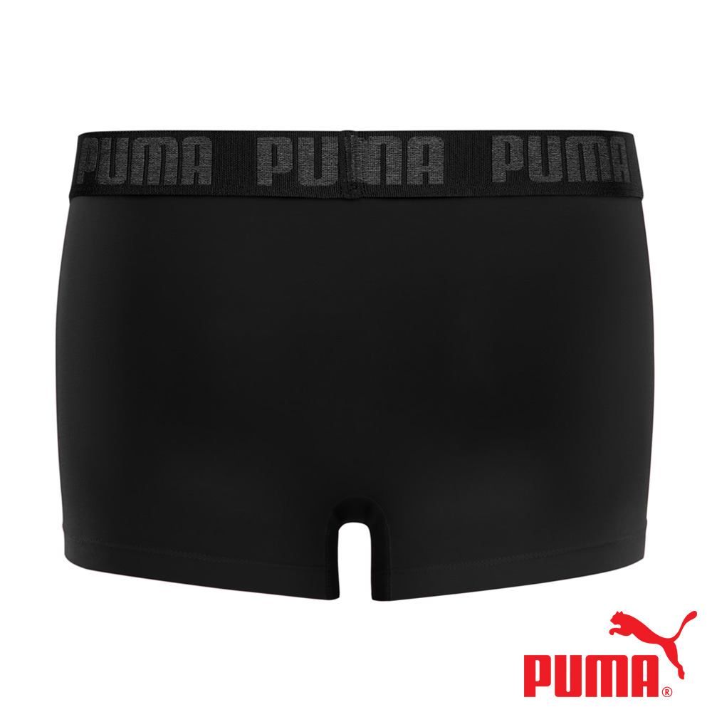 PUMA 平口內褲 1件組 彪馬 跳豹 男內褲 平角內褲 修身 防捲邊 貼合 耐穿 柔軟 棉質 排汗 透氣 抗菌 黑 灰, 黑,M, large
